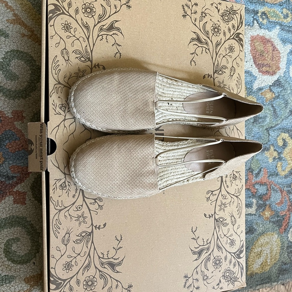 Eileen Fisher Neutral Beige Slip-On Espadrilles - Women